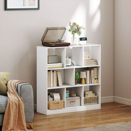 Bücherregal mit 8 Fächern, 97,5 x 30 x 100 cm, Weiß