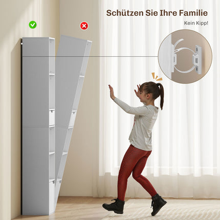 Bücherregal mit verstellbaren Einlegeböden und Schublade, Weiß
