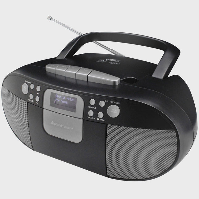 Boombox CD/MP3 přehrávač s rádiem DAB+/FM, USB, kazeta