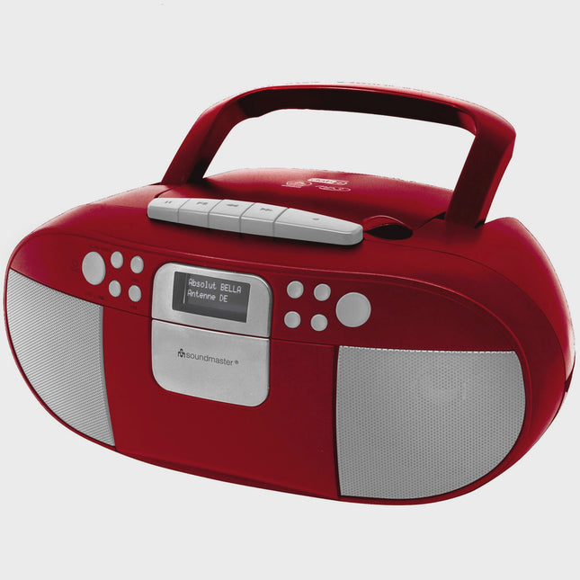 Boombox CD/MP3-Player mit DAB+/UKW-Radio, USB, Rot