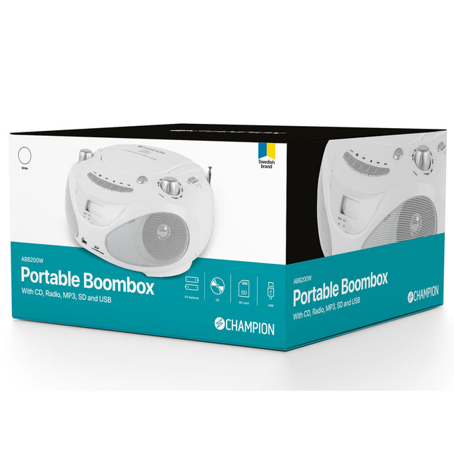 Boombox CD/Radio/MP3/USB Weiß