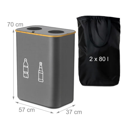 Bottle Collector with 2 Removable Bags, 160L Capacity