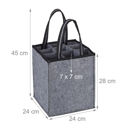 Sac à bouteilles pour 9 bouteilles en feutre