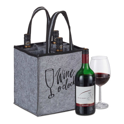 Bottle bag in felt for 9 wine bottles
