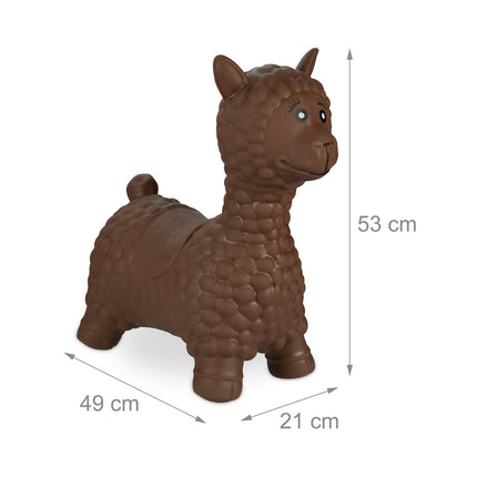 Bouncing animal llama in brown