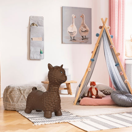 Bouncing animal llama in brown