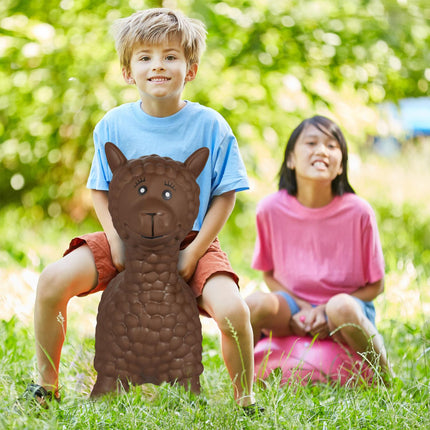 Bouncing animal llama in brown