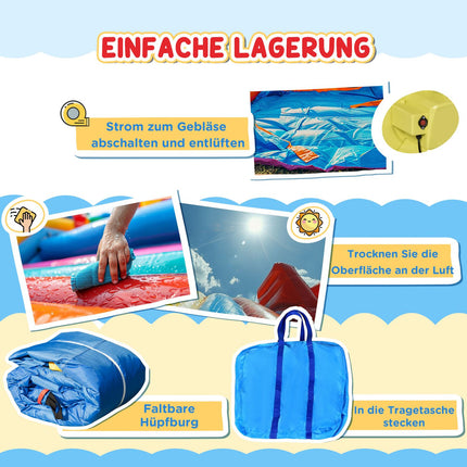 Aufblasbare Hüpfburg für Kinder mit Rutsche und Netz, 300x180x160 cm