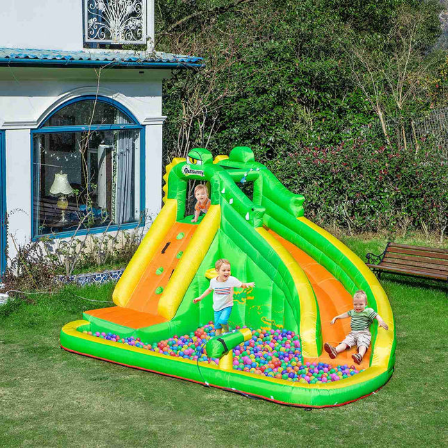 Aufblasbare Wasserrutsche und Planschbecken für Kinder, 380x285x225 cm