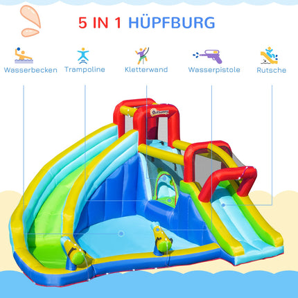 Aufblasbarer Hüpfburg-Wasserpark mit Rutsche für Kinder von 3-8 Jahren