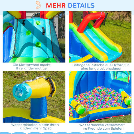 Aufblasbarer Hüpfburg-Wasserpark mit Rutsche für Kinder von 3-8 Jahren