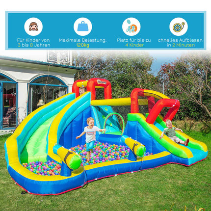 Aufblasbarer Hüpfburg-Wasserpark mit Rutsche für Kinder von 3-8 Jahren