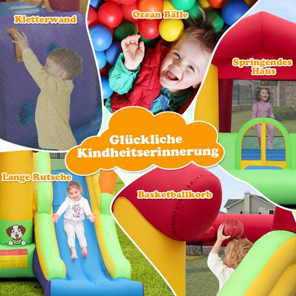 Hüpfburg Aufblasbare Spielburg für Kinder mit Rutsche 325 x 290 x 205 cm