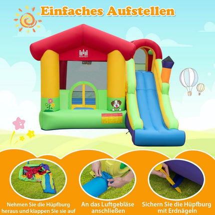 Hüpfburg Aufblasbare Spielburg für Kinder mit Rutsche 325 x 290 x 205 cm