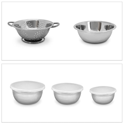 Bowl set in stainless steel
