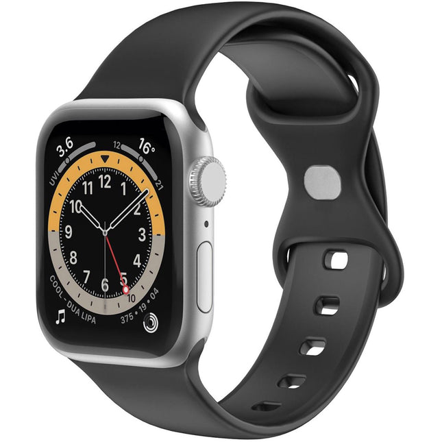 Armband für Apple Watch 42/44/45mm Silikon Schwarz