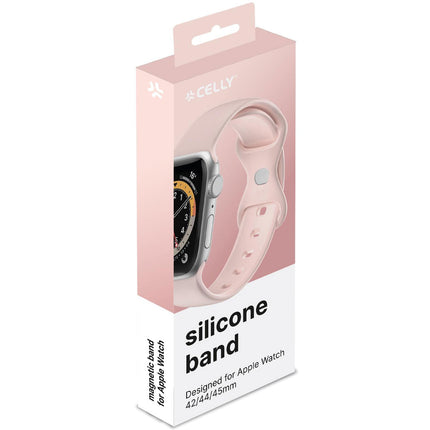 Armband für Apple Watch 42/44/45mm Silikon Rosa