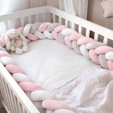 Braided Baby Cot Bumper, 220 cm – Soft, Colourful Design