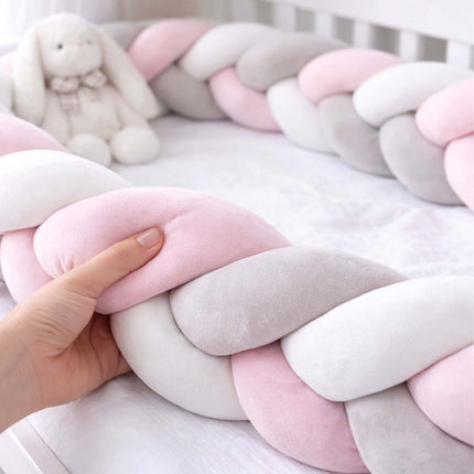 Braided Baby Cot Bumper, 220 cm – Soft, Colourful Design