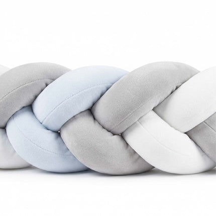 Braided Cot Bumper, 220 cm – Blue-Grey