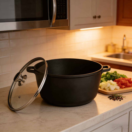 Braising Pot with Glass Lid – Non-Stick Cast Aluminium