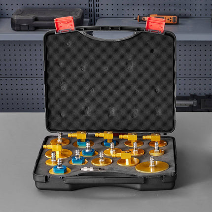 Brake Master Cylinder Bleeder Adapter Kit, 17-Piece Aluminum