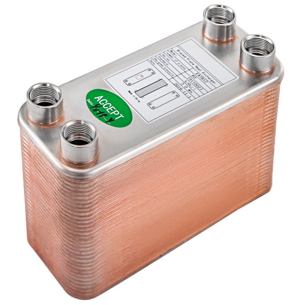 Brazed Plate Heat Exchanger, 60 Plate, 1/2 In BSP FPT, 316L