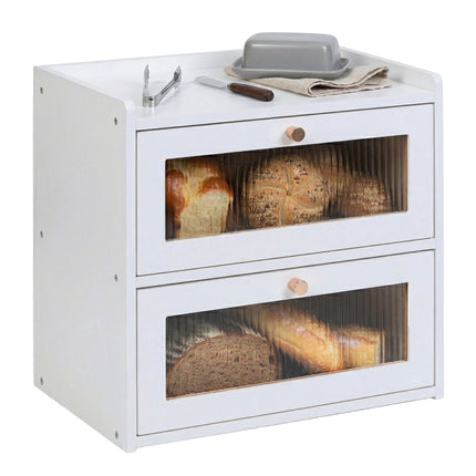 Brotkasten, Bambus, 2-stufig mit Sichtfenster