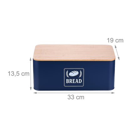 Brotkasten mit Bambusdeckel – Retro-Design, Metallgehäuse