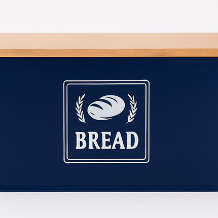 Brotkasten mit Bambusdeckel – Retro-Design, Metallgehäuse