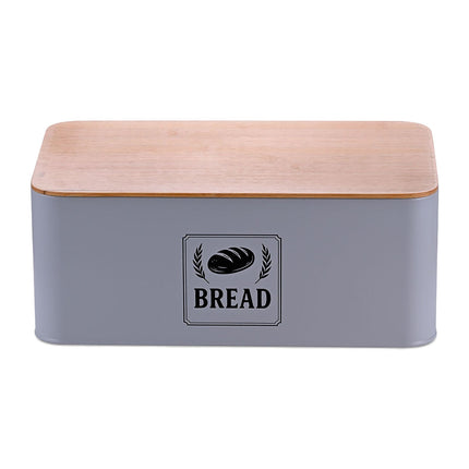 Bread Bin with Bamboo Lid – Retro Design, Metal Casing