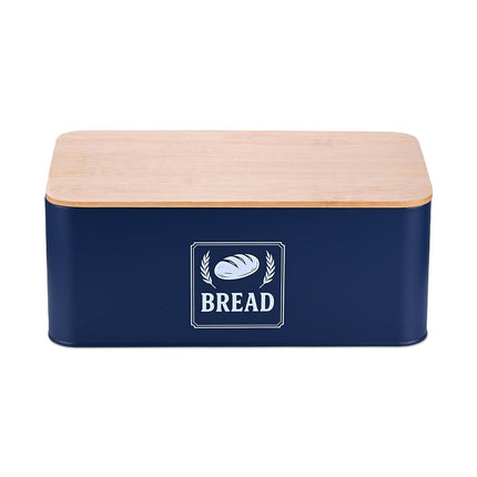 Brotkasten mit Bambusdeckel – Retro-Design, Metallgehäuse