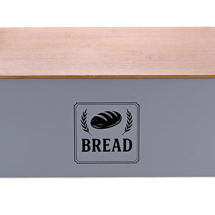 Bread Bin with Bamboo Lid – Retro Design, Metal Casing
