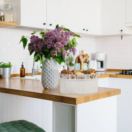 Bread basket Paris in white