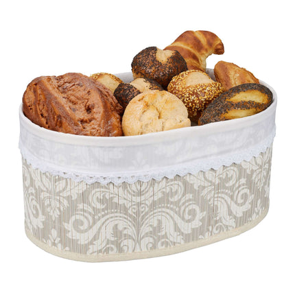 Bread basket in bamboo, floral