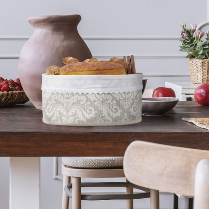 Bread basket in bamboo, floral