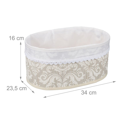 Bread basket in bamboo, floral