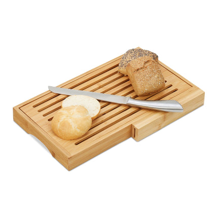 Bread cutting board with knife