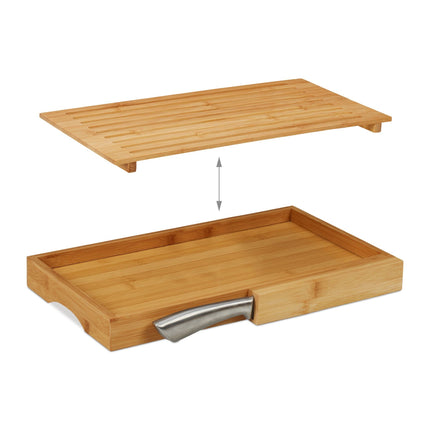 Bread cutting board with knife