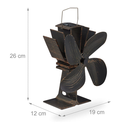 Ventilateur de poêle couleur bronze sans électricité