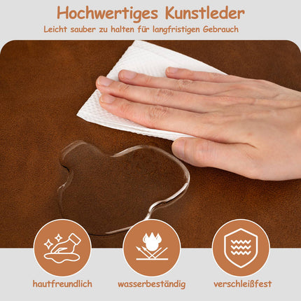 Brauner Loungesessel aus Kunstleder mit abnehmbaren Kissen