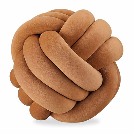 Braunes Knotenkissen – 25 cm, Polyester-Schaumstoff