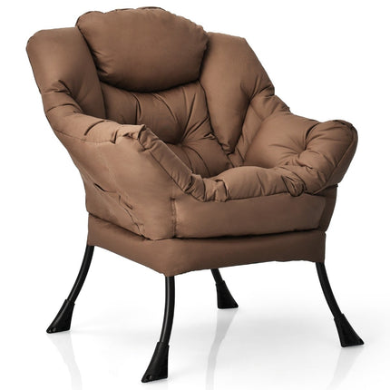 Brown Padded Armchair with Side Pocket – 114kg Capacity