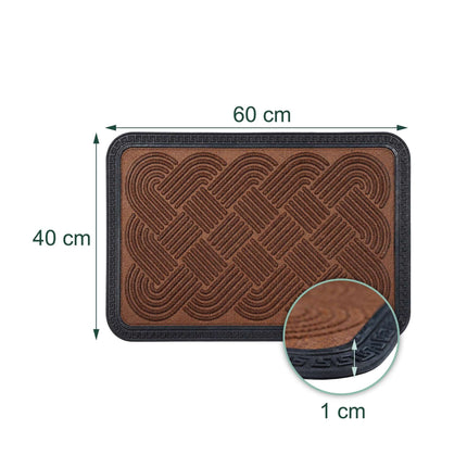 Brown Polypropylene Doormat, 60 x 40 cm, Weatherproof