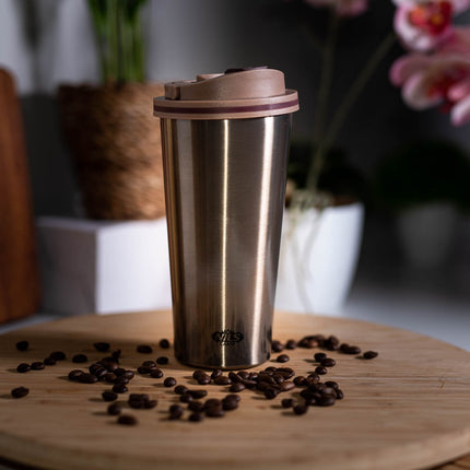 Hnědý termohrnek – izolovaný, opakovaně použitelný, 18 oz