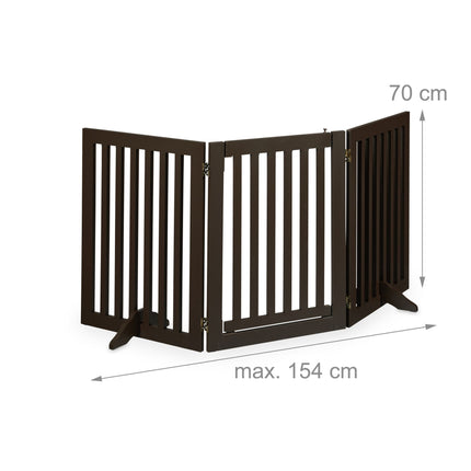 Braunes Sicherheitstor mit Tür 70 cm