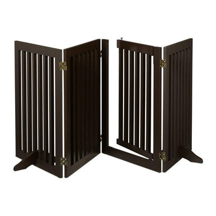 Portail de sécurité marron avec porte 70 cm