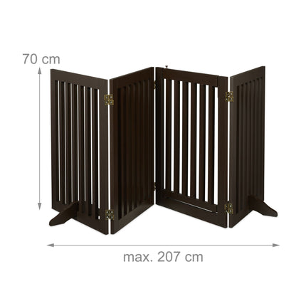 Portail de sécurité marron avec porte 70 cm