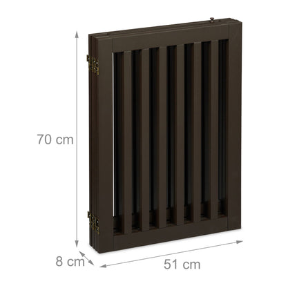 Portail de sécurité marron avec porte 70 cm