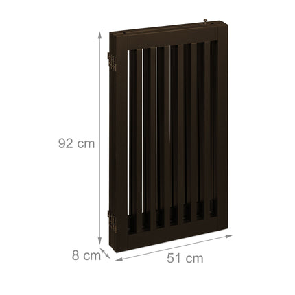 Portail de sécurité marron avec porte 92 cm